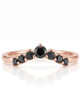 Black Diamond Curved Band in 18K Yellow Gold