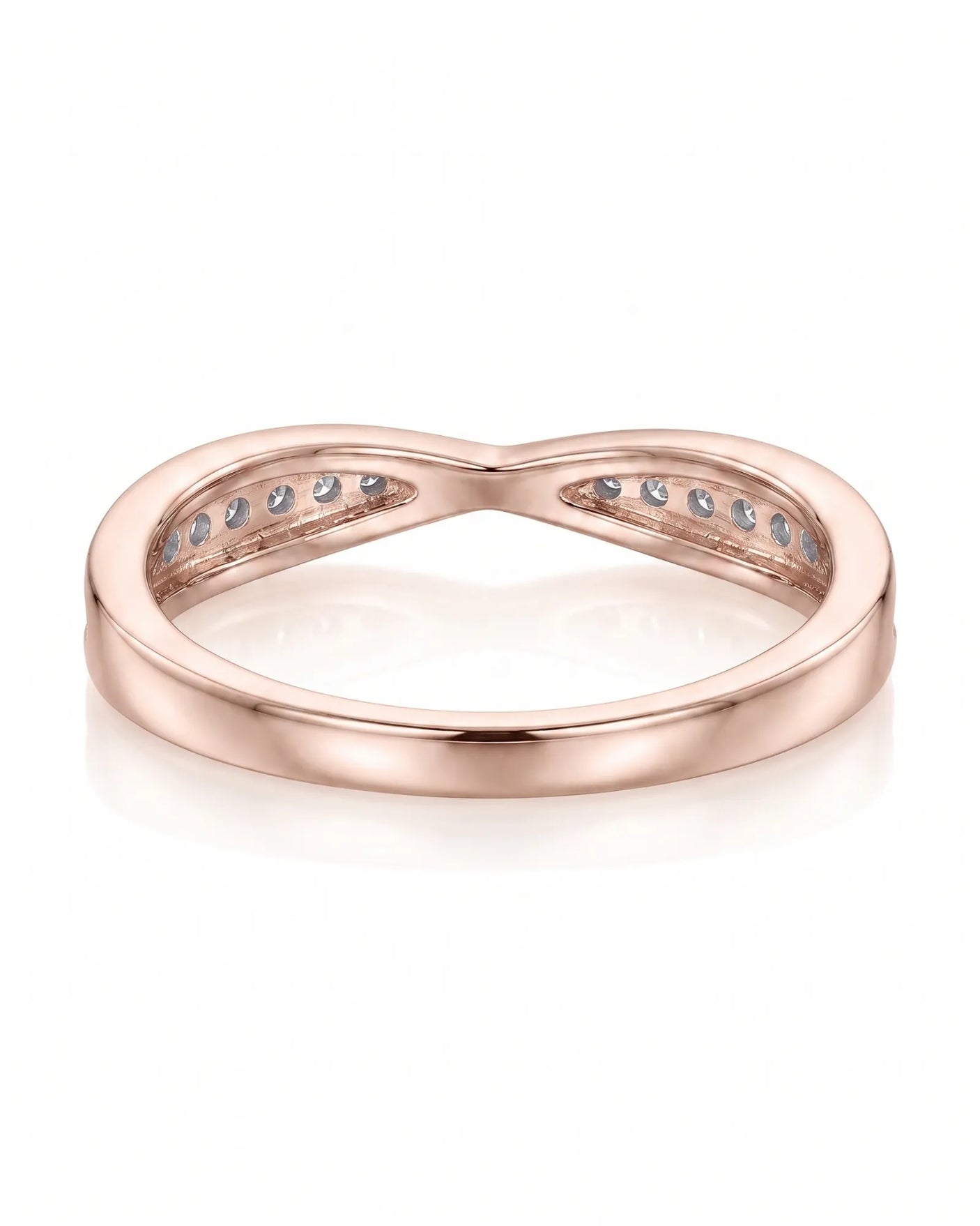 Twisted Shank Natural Diamond Eternity Wedding Band