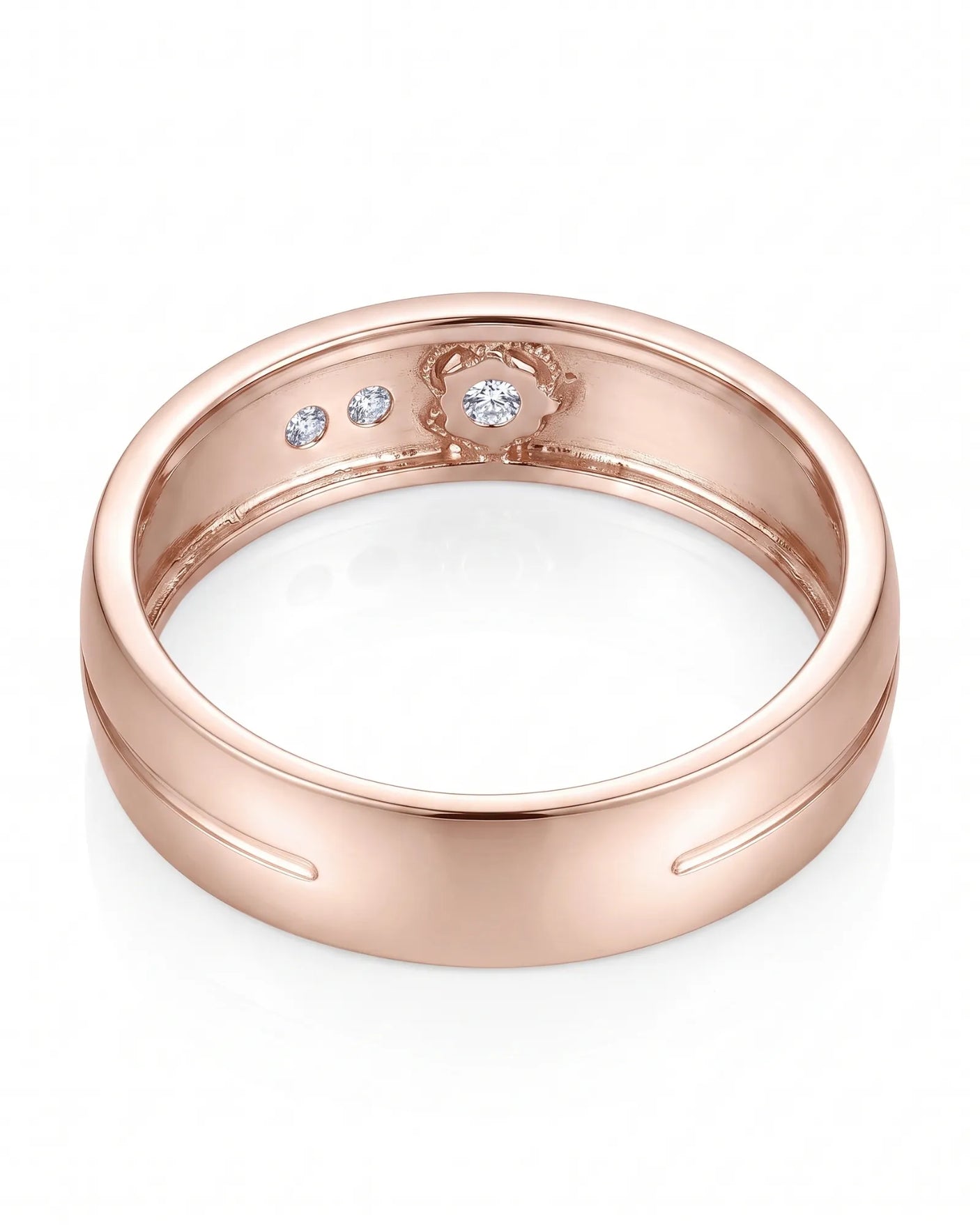 Yellow Gold Diamond Wedding Band Matte Finish