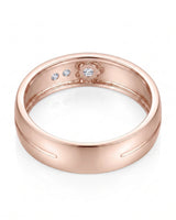 Yellow Gold Diamond Wedding Band Matte Finish
