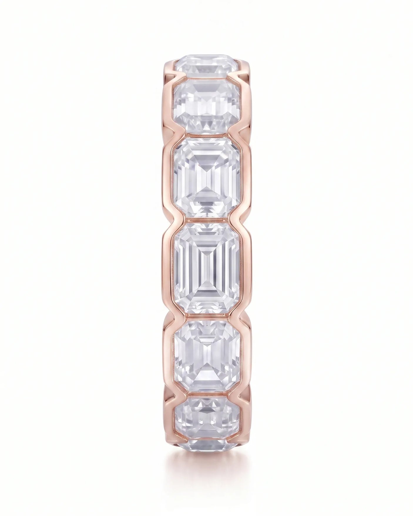 Emerald Cut Diamond Eternity Band in White Gold