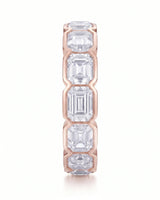 Emerald Cut Diamond Eternity Band in White Gold