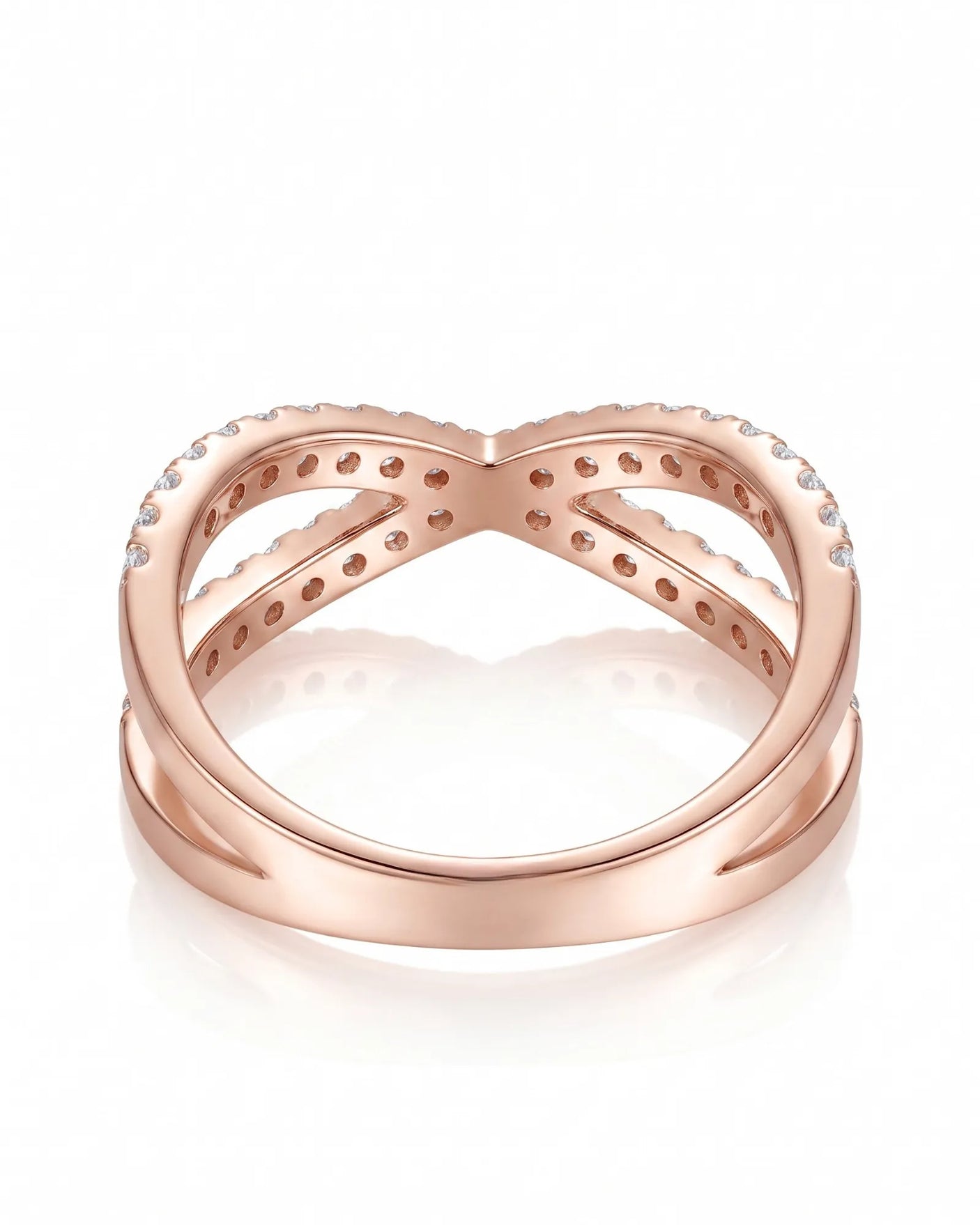Criss Cross Wedding Band with Diamonds