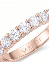 Round Diamond Half Eternity Band in White Gold