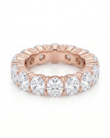 Thick Oval Diamond Wedding Bands 14 carats
