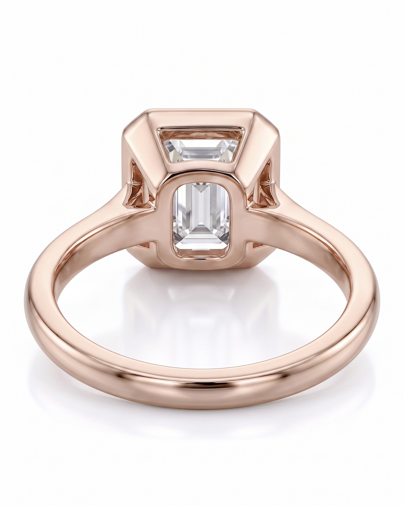 Natalia – Natural Emerald-Cut Diamond Bezel Ring