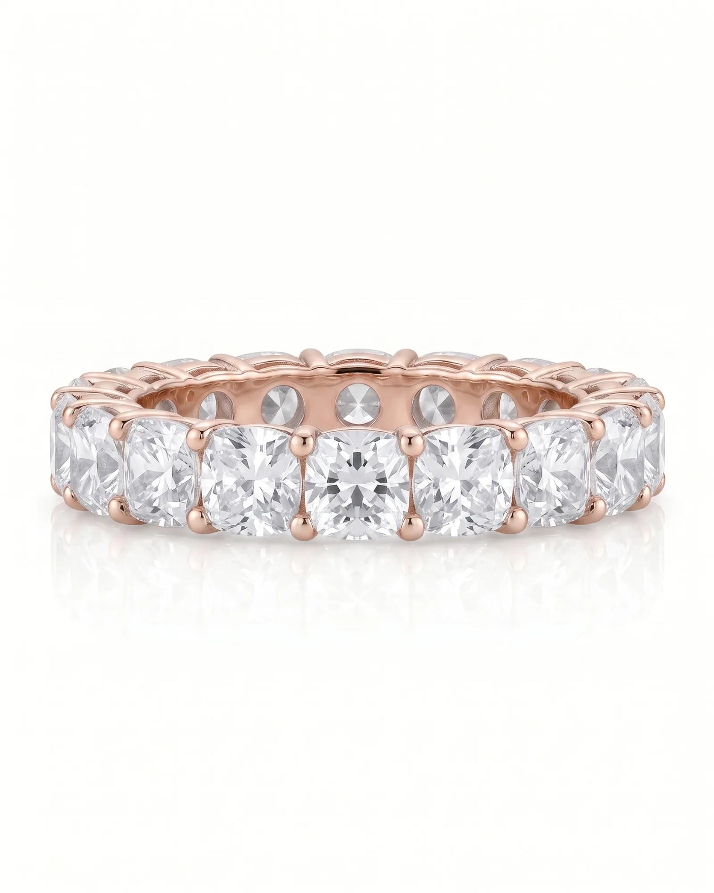 Cushion Diamond Eternity Band in White Gold