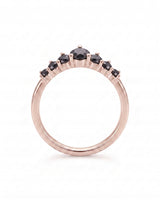Black Diamond Curved Band in 18K Yellow Gold