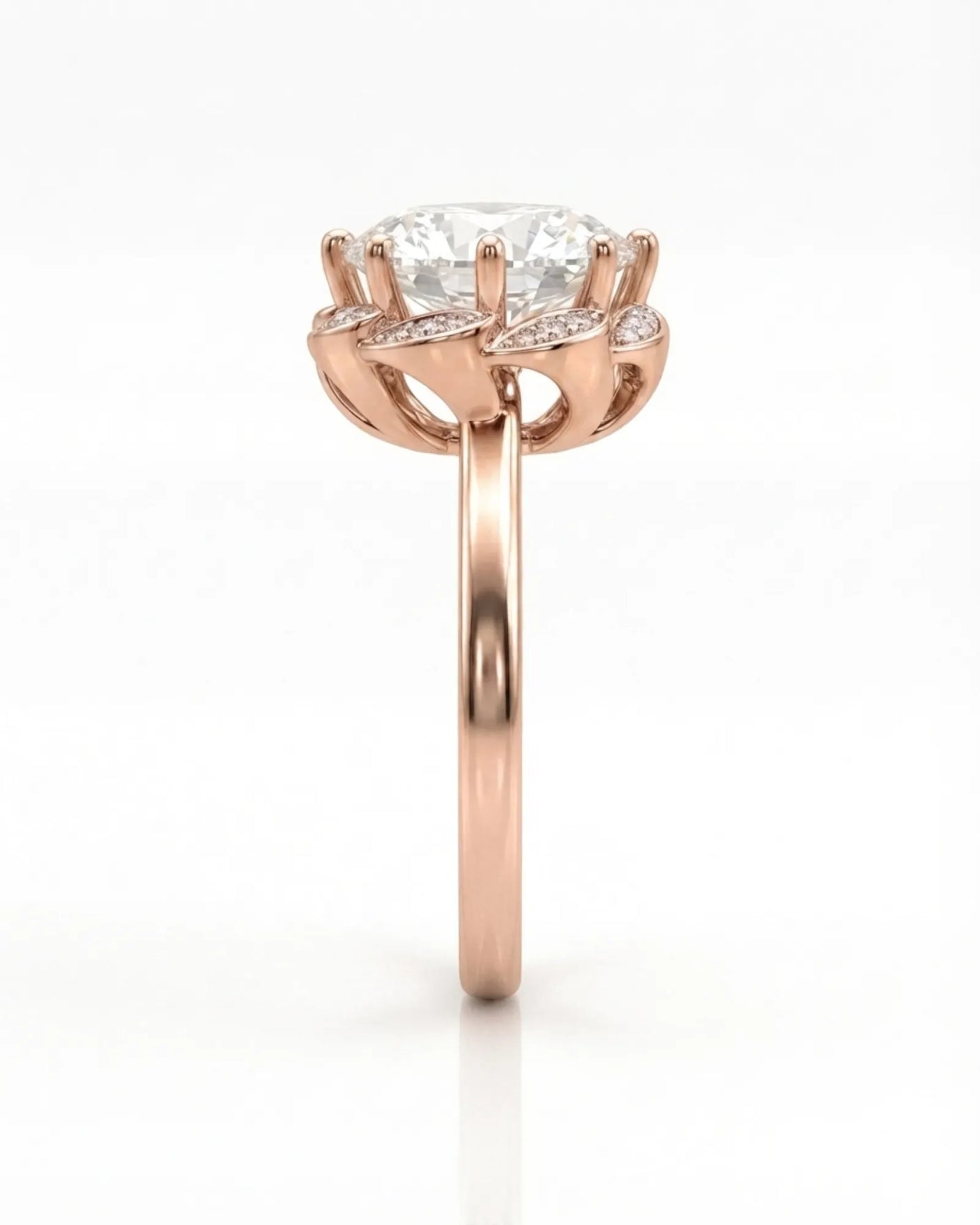 AYALA • 4 carat Moissanite Ring in White Gold with Halo