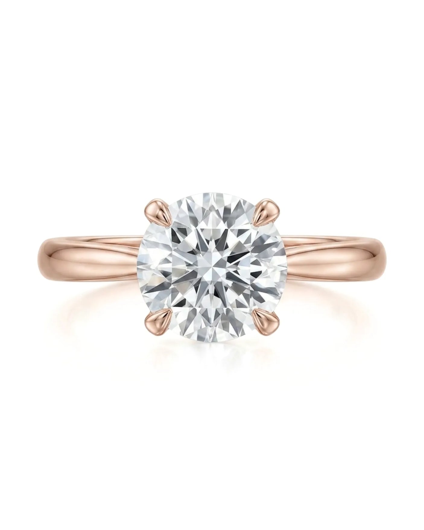 Fiore – Sparkly Bloom Natural Round Diamond Tulip Solitaire Ring