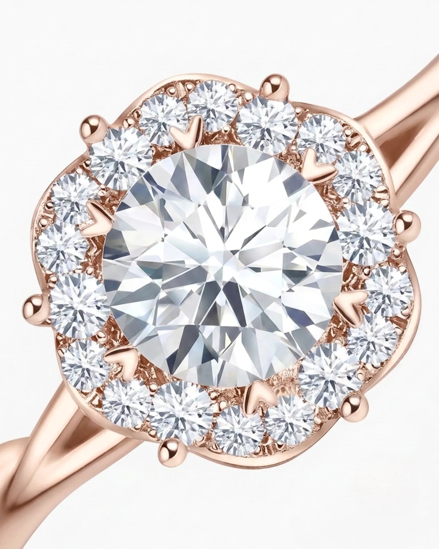 Emory – Eternal Presence Natural Round Diamond Halo Ring
