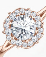 Emory – Eternal Presence Natural Round Diamond Halo Ring