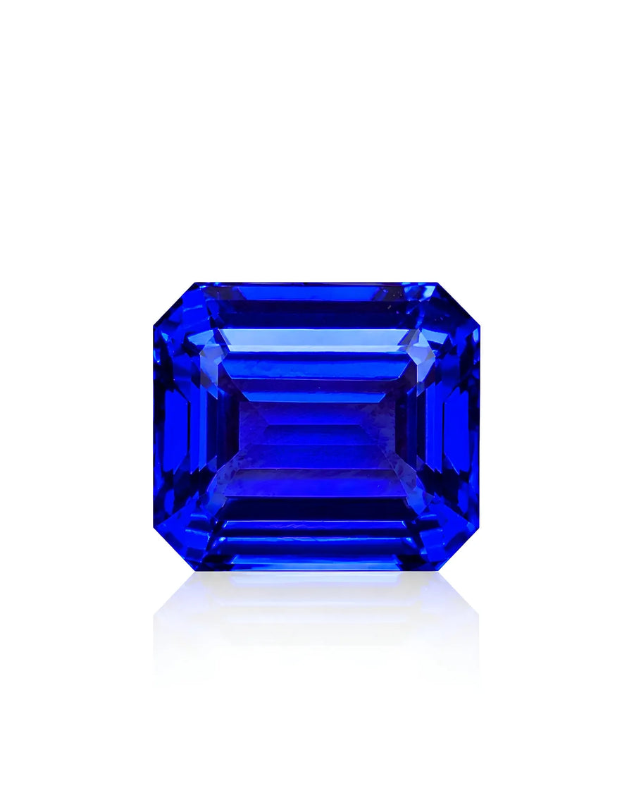 17.02 carats Natural Purplish-Blue Tanzanite emerald cut main view | SARATTI