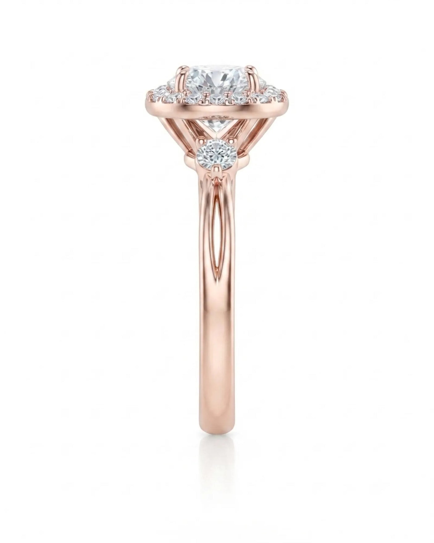 Emory – Eternal Presence Natural Round Diamond Halo Ring