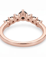 Black Diamond Curved Band in 18K Yellow Gold