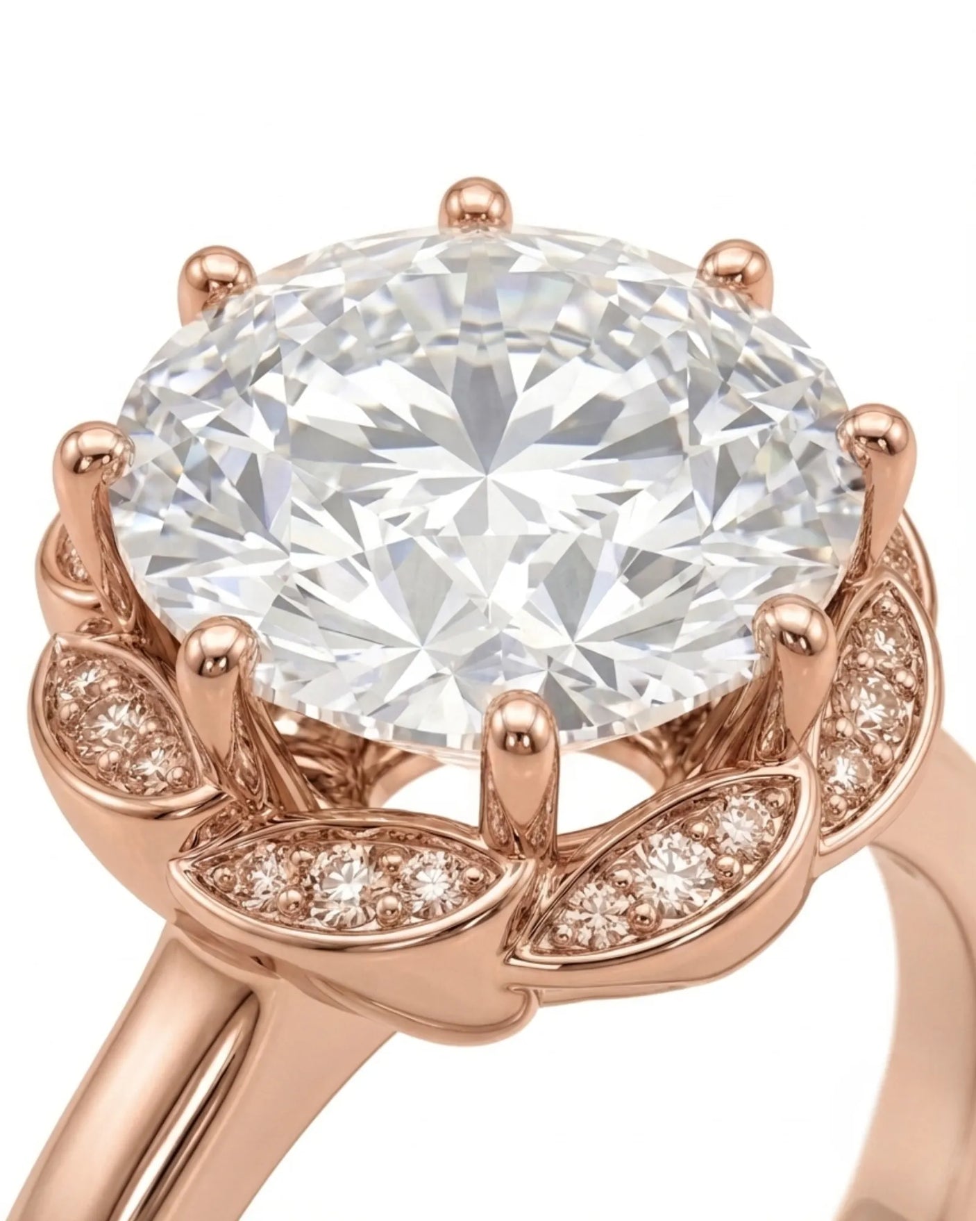 AYALA • 4 carat Moissanite Ring in White Gold with Halo