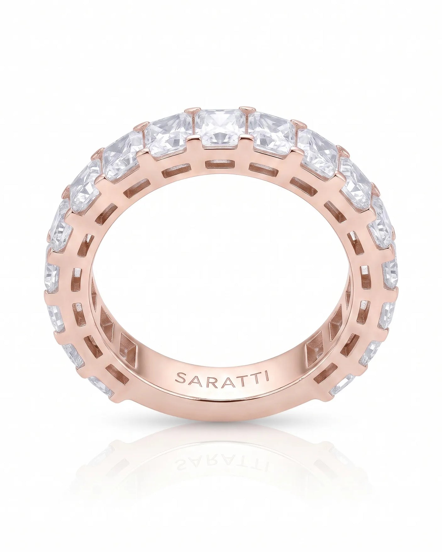 Radiant Cut Diamond Eternity Platinum Band