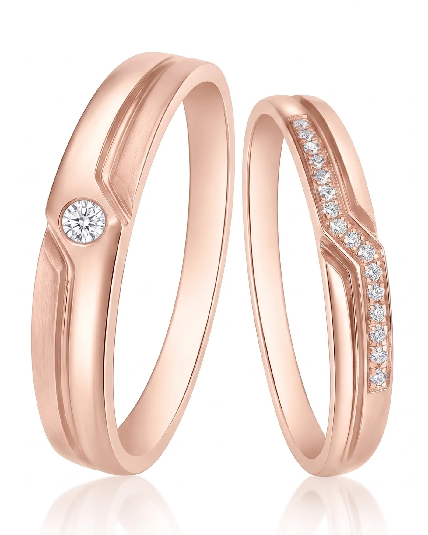 Channel Set Diamond Band Wedding Set