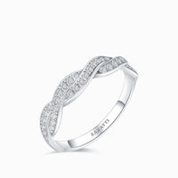 Twisted Shank Vintage Diamond Eternity Band in 18K White Gold