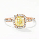 18K Rose Gold Fancy Yellow Natural Diamond Ring  - SARATTI 