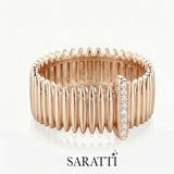 18K Rose Gold Natural Diamond Ring - SARATTI