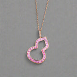 18K Rose Gold Pink Sapphires Necklace - Saratti Jewelry