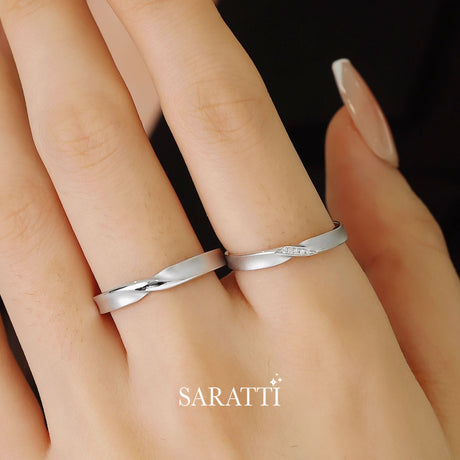 18K Rose Gold Paired Bands | Saratti