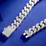 18K White Gold Cuban Chain Style Bracelet | Saratti