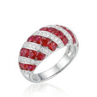 Crimson Strata – Natural Ruby & Diamond Ring