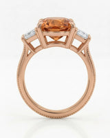 18K rose gold Build My Ring Topaz setting with emerald-cut diamonds | SARATTI