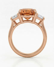 18K rose gold Build My Ring Topaz setting with emerald-cut diamonds | SARATTI