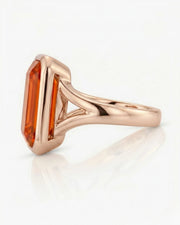 18K rose gold Build My Ring setting with Imperial Topaz bezel frame | SARATTI