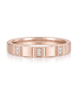 18K rose gold couple wedding bands featuring diamond detailing and a timeless matching ring design | SARATTI