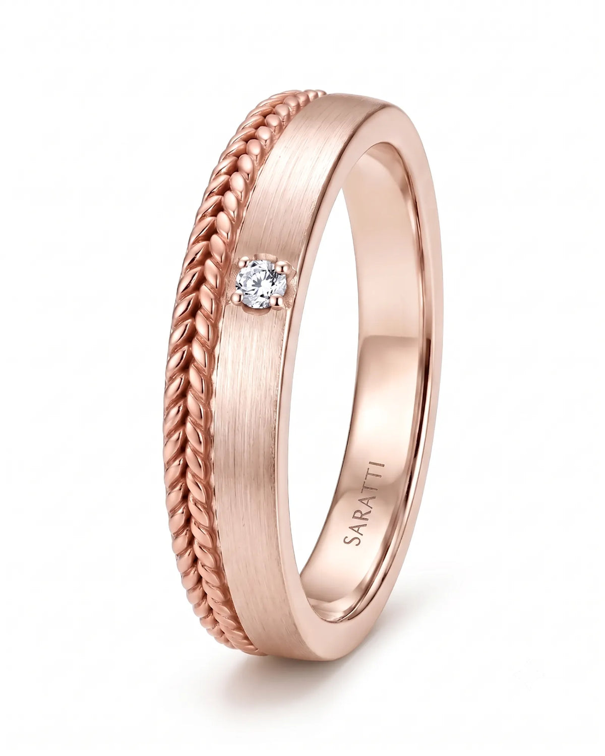 18K rose gold couple wedding rings featuring smooth bands and refined timeless craftsmanship | SARATTI