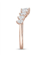 18K rose gold curved diamond wedding band designed for engagement ring pairing, weddings and anniversaries | SARATTI