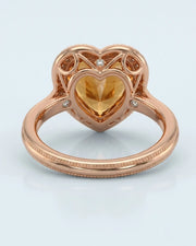 18K rose gold heart cut Topaz setting with diamond and sapphire frame | SARATTI