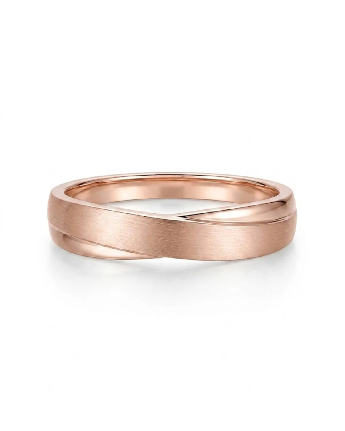 18K rose gold his and hers wedding rings featuring a classic diamond half eternity design - SARATTI
