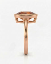 18K rose gold pear Topaz setting-only design with polished band | SARATTI