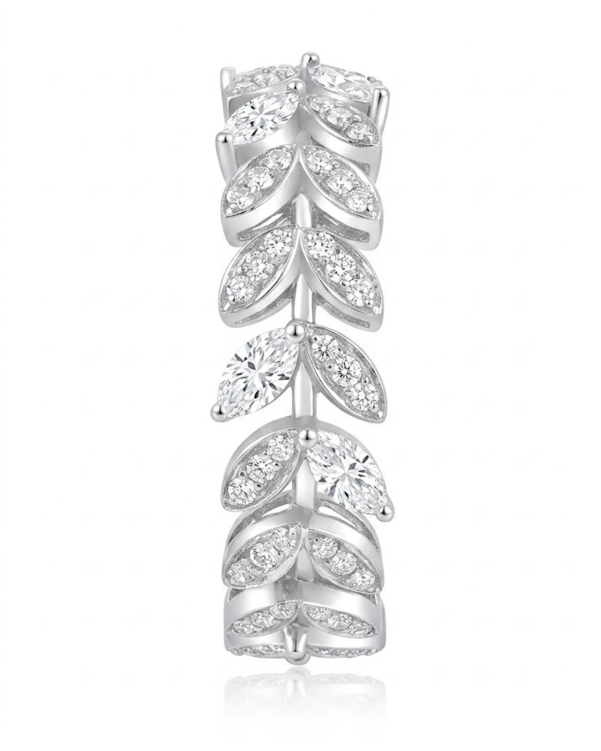 18K white gold Art Deco diamond wedding band for weddings, anniversaries, stacking, or meaningful gifting | SARATTI