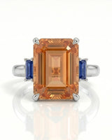 18K white gold Build My Ring Imperial Topaz setting with blue sapphires | SARATTI