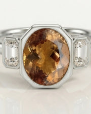 18K white gold Build My Ring Imperial Topaz setting with oval diamonds | SARATTI