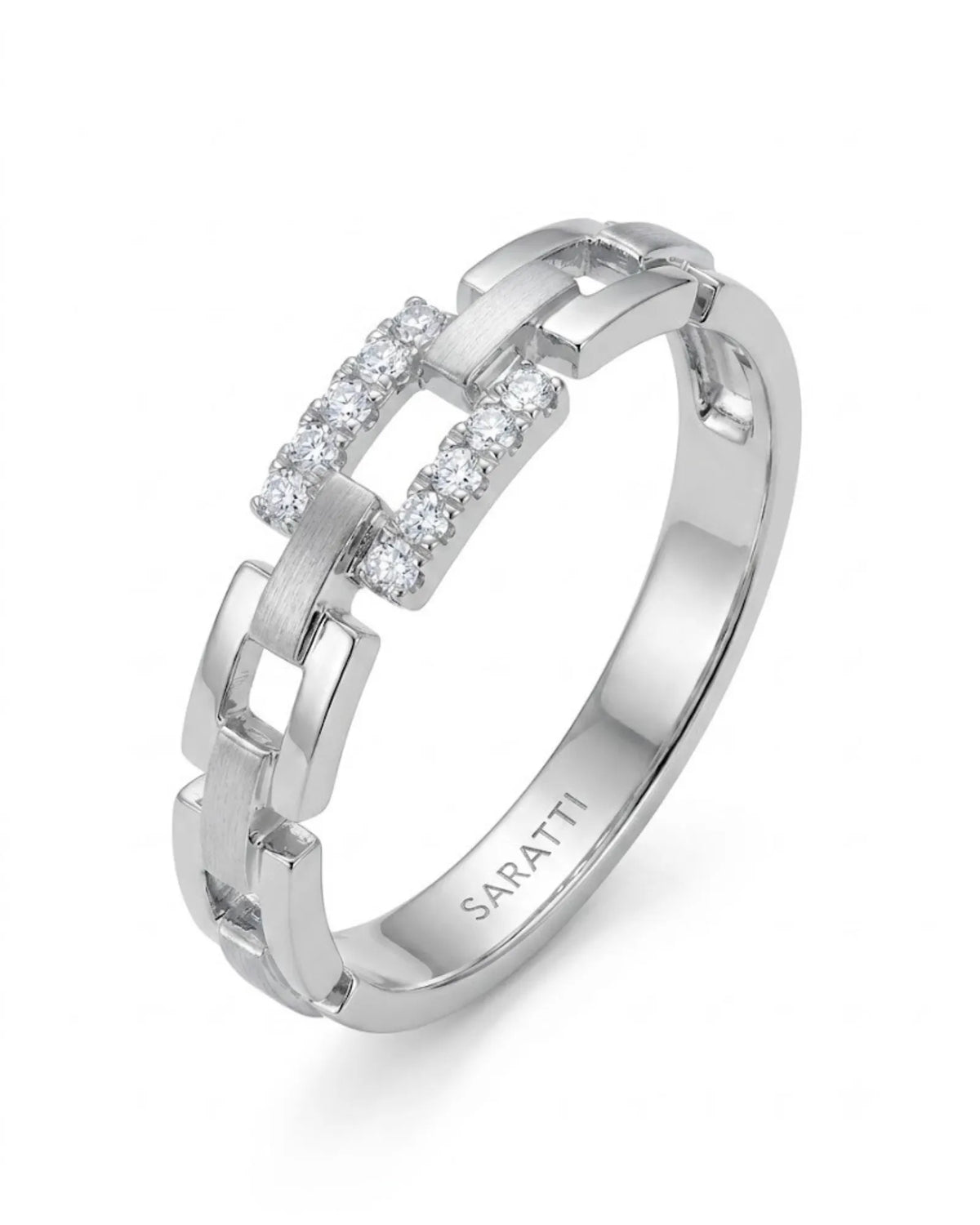 18K white gold diamond wedding band for couples, weddings, anniversaries, and meaningful gifts | SARATTI