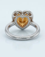 18K white gold heart cut Topaz setting with open heart gallery - SARATTI