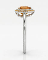 18K white gold heart cut Topaz setting with open heart gallery | SARATTI