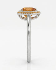 18K white gold heart cut Topaz setting with open heart gallery | SARATTI