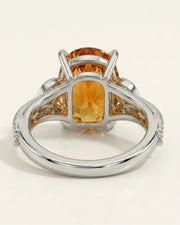 18K white gold oval Natural Imperial Topaz setting with open floral gallery | SARATTI