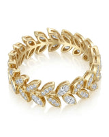 18K yellow gold Art Deco diamond wedding band for weddings, anniversaries, stacking, or meaningful gifting | SARATTI