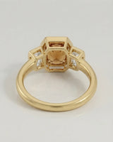 18K yellow gold oval Topaz setting with polished three-stone structure - SARATTI