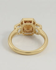 18K yellow gold oval Topaz setting with polished three-stone structure - SARATTI