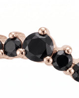 Black Diamond Curved Band in 18K Yellow Gold